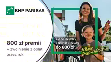 800 zł za kartę kredytową BNP Paribas