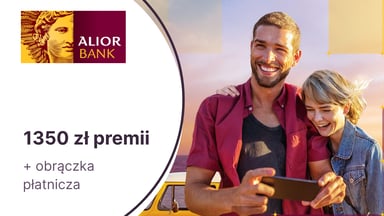 1350 zł premii + obrączka płatnicza z bezwarunkowo darmowym Alior Kontem w Alior Banku