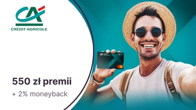 Do 550 zł premii + moneyback z kartą kredytową Mastercard Maxima w Credit Agricole