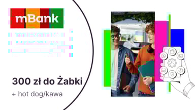 300 zł do Żabki oraz bon na hot doga lub cappucino za eKonto do możliwości w mBanku