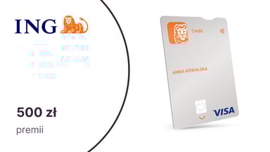 Do 500 zł premii z kartą kredytową od ING Banku Śląskiego