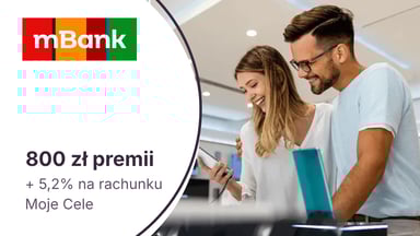 Do 800 zł z eKontem do usług + 5,2% na rachunku Moje Cele w mBanku