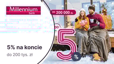 5% do 200 tys. zł na Koncie Oszczędnościowym Profit w Banku Millennium