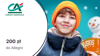 200 zł do Allegro za Konto dla Ciebie Junior (dla dzieci 7-12 l.) lub GO! (13-17 l.) w Credit Agricole