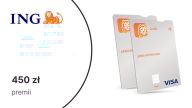 Do 450 zł premii z kartą kredytową od ING Banku Śląskiego