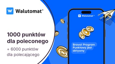 1000 punktów dla poleconego i 6000 punktów dla obecnego klienta w Programie Punktowym Walutomatu