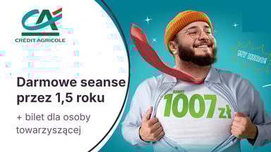 18 miesięcy kina gratis + darmowy bilet dla osoby towarzyszącej z kontem osobistym w Credit Agricole