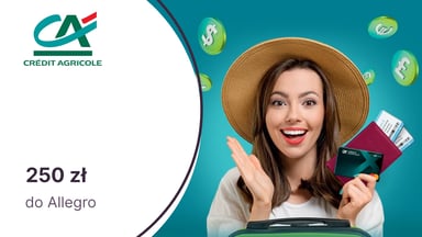 250 zł na Allegro za skorzystanie z karty kredytowej maXima w Credit Agricole