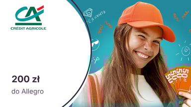 200 zł do Allegro za Konto dla Ciebie Junior (dla dzieci 7-12 l.) lub GO! (13-17 l.) w Credit Agricole