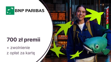 700 zł moneyback + bezterminowe zwolnienie z opłat za kartę z Kontem Otwartym na Ciebie w BNP Paribas