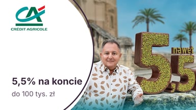 5,5% na Rachunku Oszczędzam Plus dla nowych klientów Credit Agricole