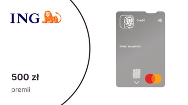 Nawet 500 zł premii za kartę kredytową Mastercard od ING Banku Śląskiego