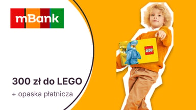 300 zł na e-karcie Lego + opaska płatnicza za otwarcie dziecku poniżej 13 lat eKonta Junior w mBanku