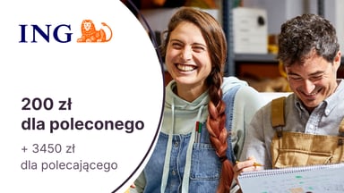 Do 200 zł dla nowego i do 3450 zł dla obecnego klienta w programie poleceń w ING Banku Śląskim