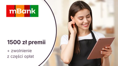 1500 zł premii dla JDG + bezterminowe zwolnienie z części opłat za mBiznes konto Standard od mBanku