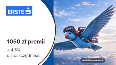 1050 zł z kontem osobistym w Erste Bank Polska + 4,5% dla oszczędności