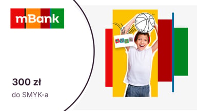 300 zł do sklepów SMYK za otwarcie dziecku (6-12 lat) eKonta Junior w mBanku