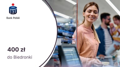 400 zł do Biedronki za sięgnięcie po Przejrzystą kartę kredytową Visa z oferty PKO BP