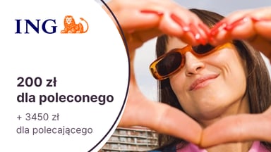 Do 200 zł dla nowego i do 3450 zł dla obecnego klienta w programie poleceń w ING Banku Śląskim