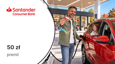 50 zł za transakcje na stacjach paliw dla posiadaczy karty kredytowej Visa Comfort od Santander Consumer Banku. Tylko dla zaproszonych