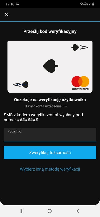Garmin Pay, aplikacja, weryfikacja karty