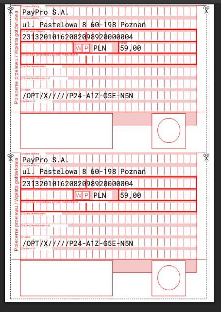 Przelew tradycyjny przez Przelewy24 - gotowy blankiet