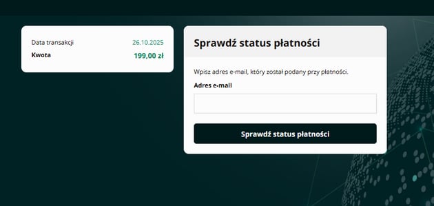 Sprawdzanie statusu płatności na stronie PayU - krok 2