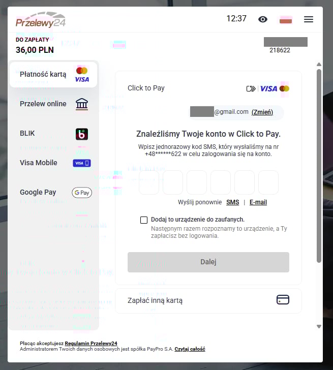 Click to Pay w Przelewy24