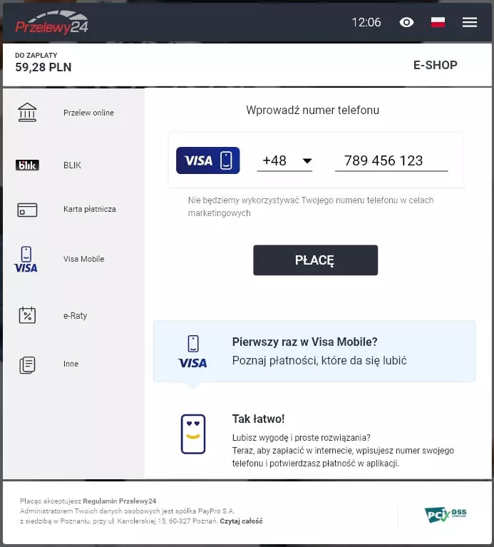 Visa Mobile, Przelewy24