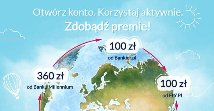 560 zł w promocji Banku Millennium, Bankier.pl i Fly.pl