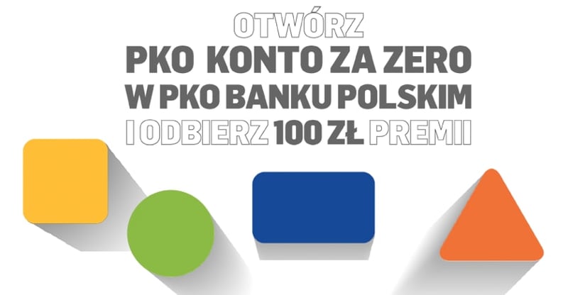 100 zł premii w promocji Konto za ZERO PKO BP i Bankier.pl