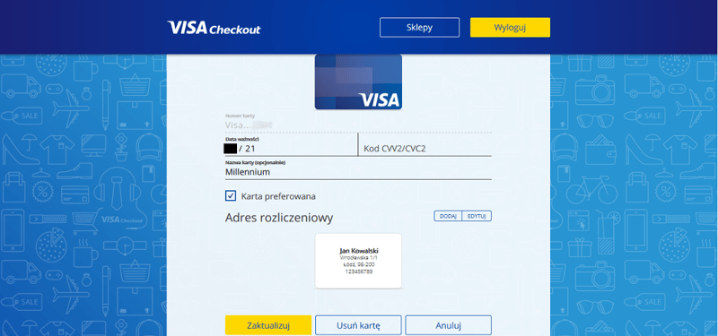 Edycja danych w Visa Checkout