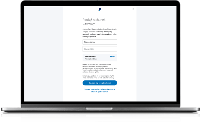 PayPal - powiązanie konta bankowego