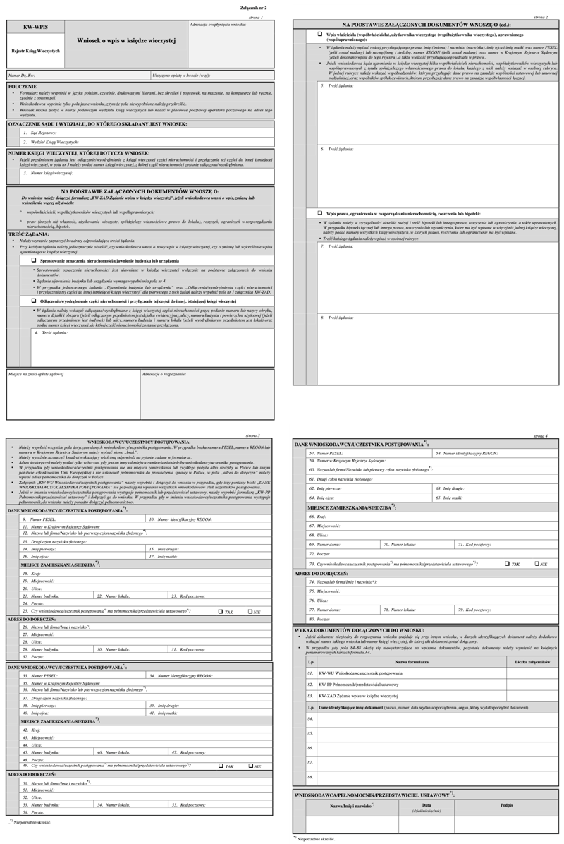 Formularz KW-WPIS