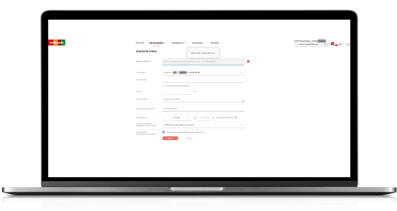 Zlecenie stałe w mBanku