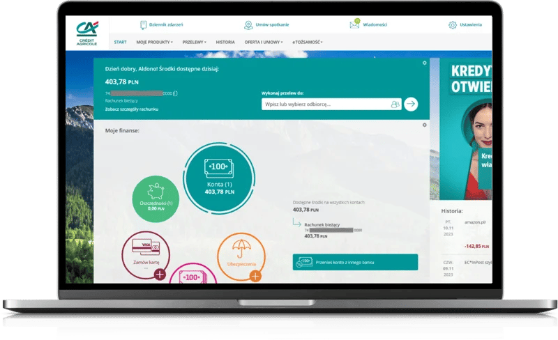 Bankowość internetowa CA24 w Credit Agricole