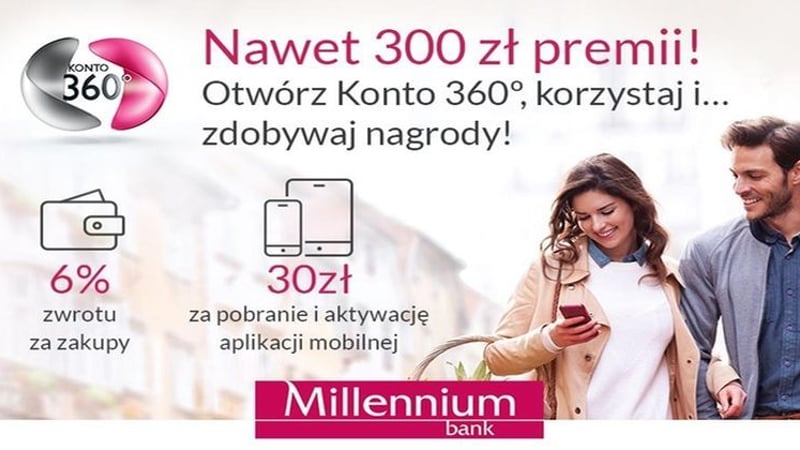 Konto 360º w Banku Millennium na Groupon.pl - zyskaj nawet 300 zł premii