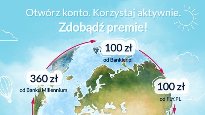 560 zł premii w promocji Banku Millennium, Bankier.pl i Fly.pl