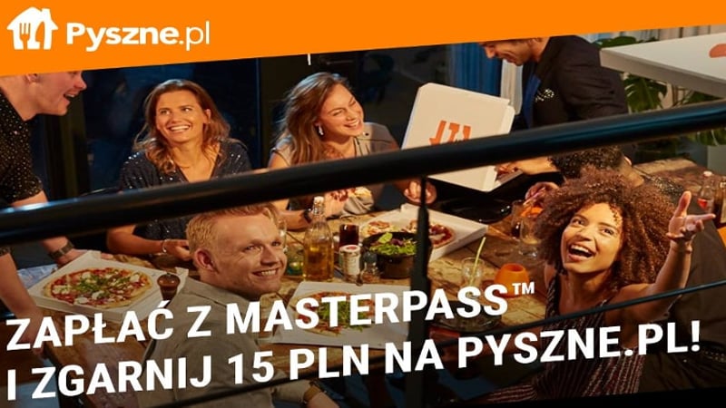 15 zł rabatu na posiłki w promocji Pyszne.pl i MasterPassa