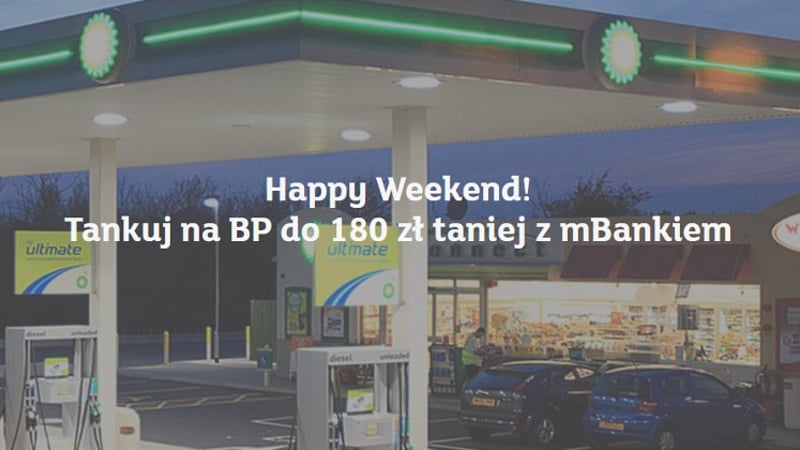 180 zł zniżki na zakupy na stacjach paliw BP za założenie eKonta Standard w mBanku