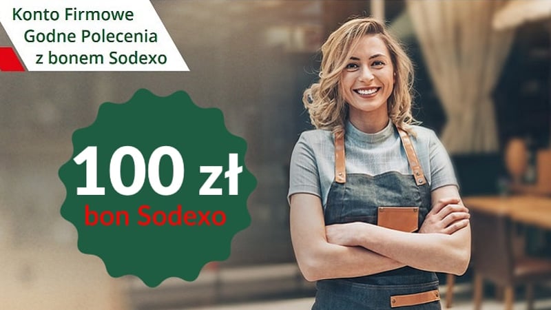 100 zł w formie bonu Sodexo za założenie Konta Firmowego Godnego Polecenia
