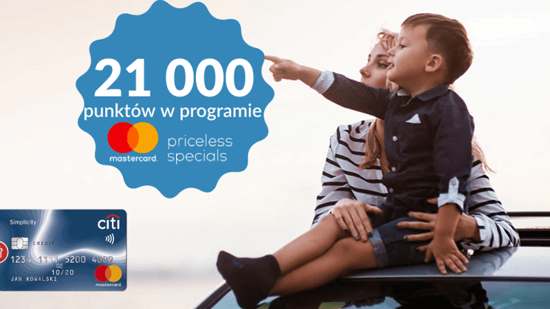 21 000 punktów w programie Priceless Specials za wyrobienie karty kredytowej Citi Simplicity w Citi Handlowym