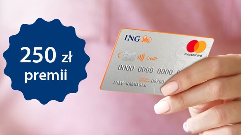 Nawet 250 zł za wyrobienie i aktywne korzystanie z karty kredytowej ING Banku Śląskiego