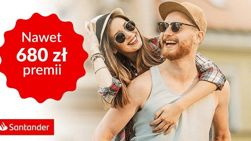 150 zł na start, 80 zł w programie poleceń i 450 zł w dodatkowych promocjach Konta Jakie Chcę od Santandera!