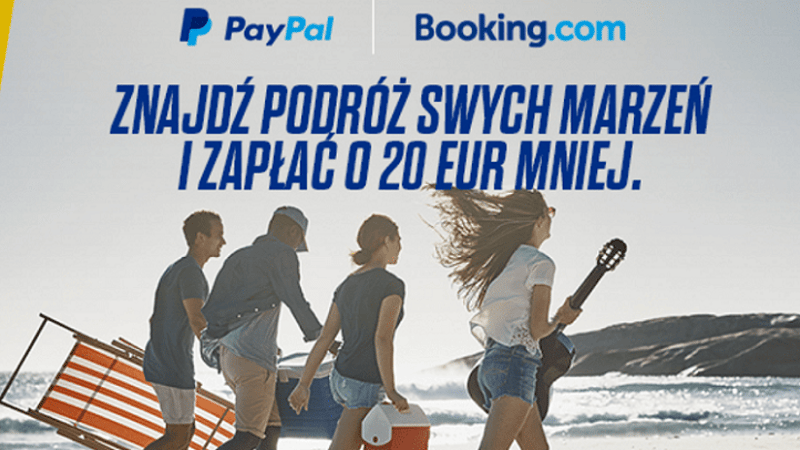 20 euro zniżki za płatność PayPal na Booking.com