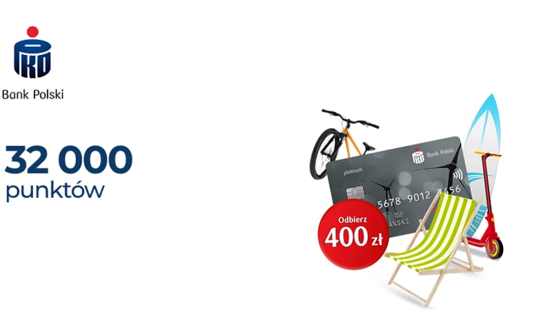 Do 32 000 punktów (400 zł) w programie Bezcenne Chwile za kartę kredytową PKO Mastercard Platinum w PKO BP