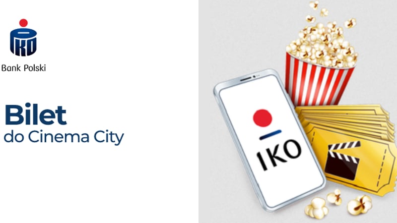 Bilet do Cinema City za doładowanie telefonu w sieci Orange w aplikacji mobilnej IKO banku PKO BP