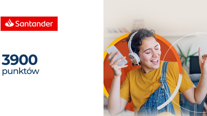 3900 punktów (ok. 50 zł) w programie Mastercard Bezcenne Chwile dla klientów Santander Bank Polska