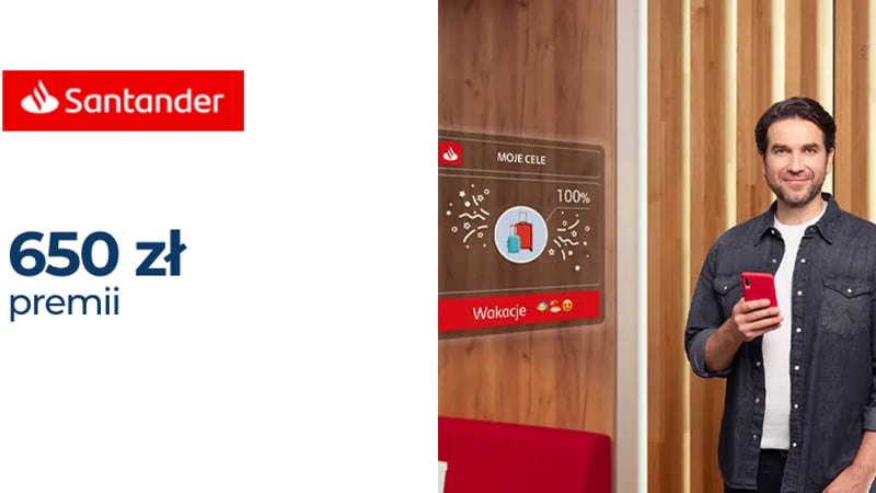 HIT od Santander Bank Polska: nawet 650 zł za konto osobiste!