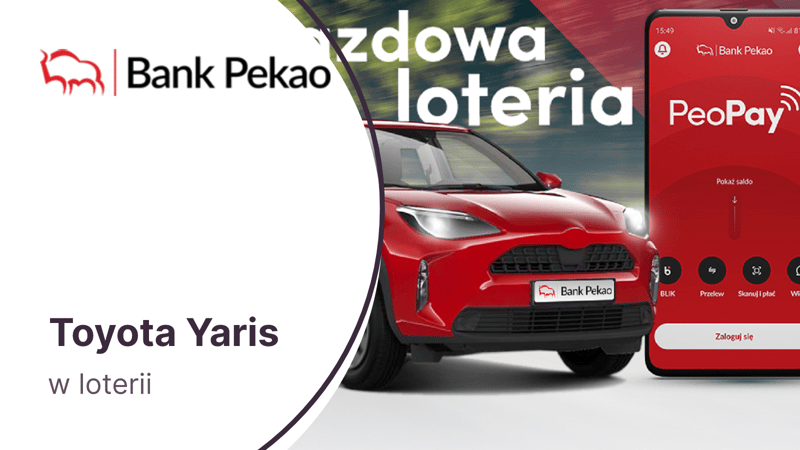 Hybrydowa Toyota Yaris Cross i 100 innych nagród w loterii Banku Pekao!